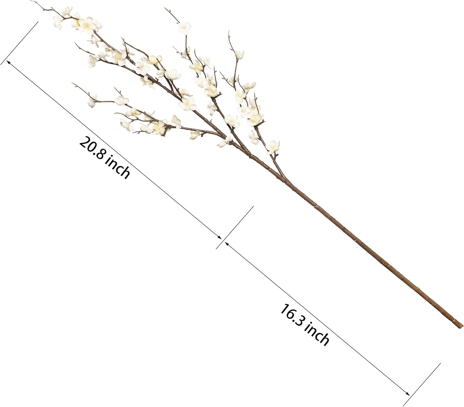 Ammyoo 4 PCS Artificial Plum Blossom Party Decorations Fake Cherry Flowers Faux Long Stems Wintersweets Silk Flowers Arrangement for Wedding Home Office Bedroom Decor(White)