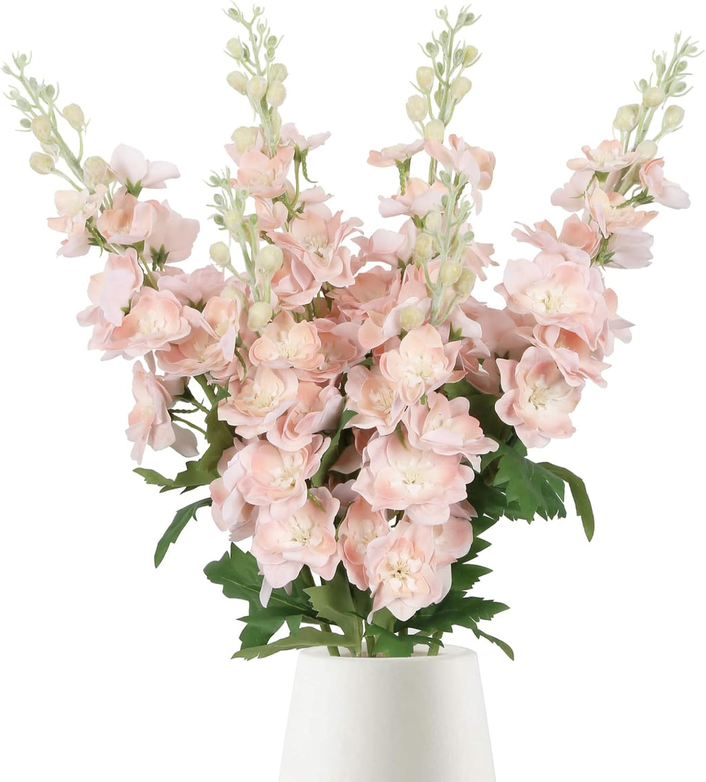 INSUNSIX Blue Silk Flowers 6PCS Real Touch Delphinium Artificial Flowers Blue Larkspur Faux Flowers Realistic Tall Flowers for Vase Wedding Centerpieces for Tables Home Decor (Blue)