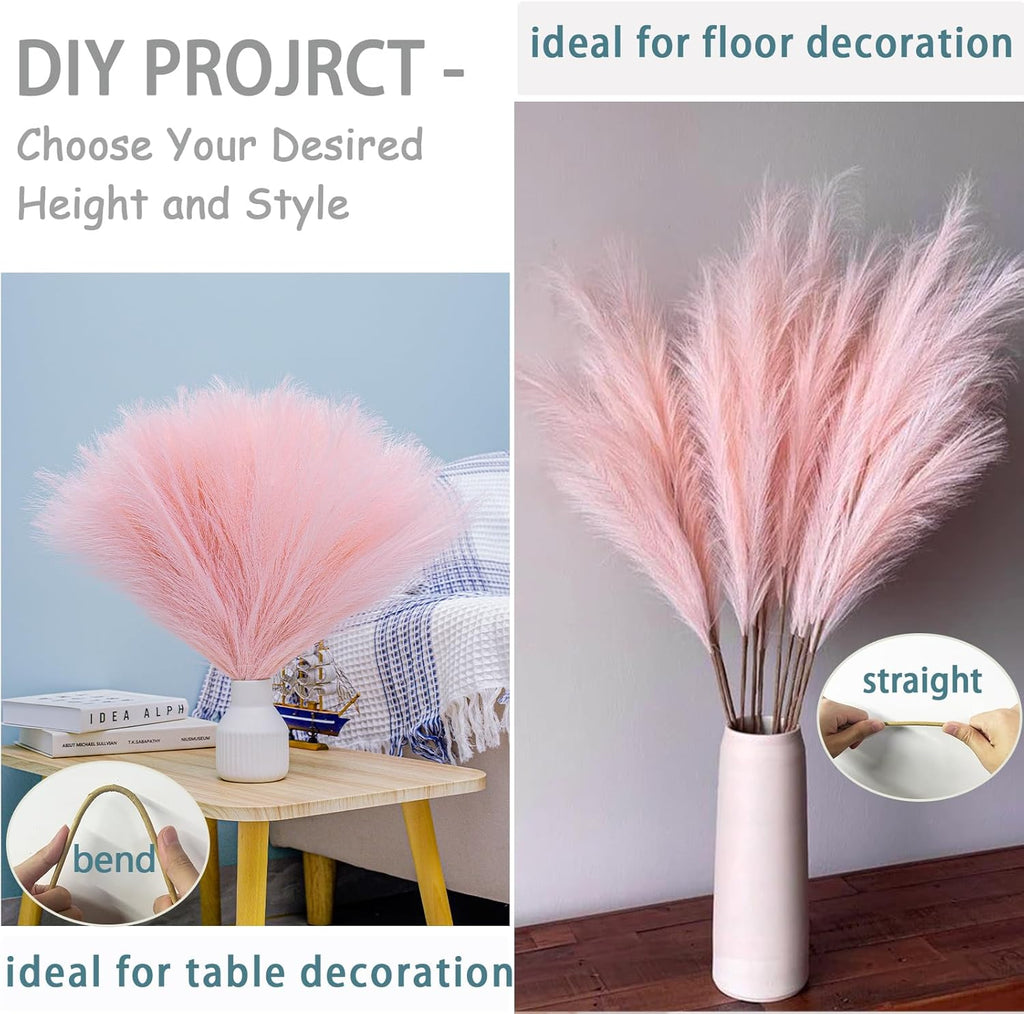 Wttisel 38" 10 Stems White Pampas Grass Tall Decor - Faux Pampas Grass for Floor Vase Boho Home Wedding Mothers Day Decoration