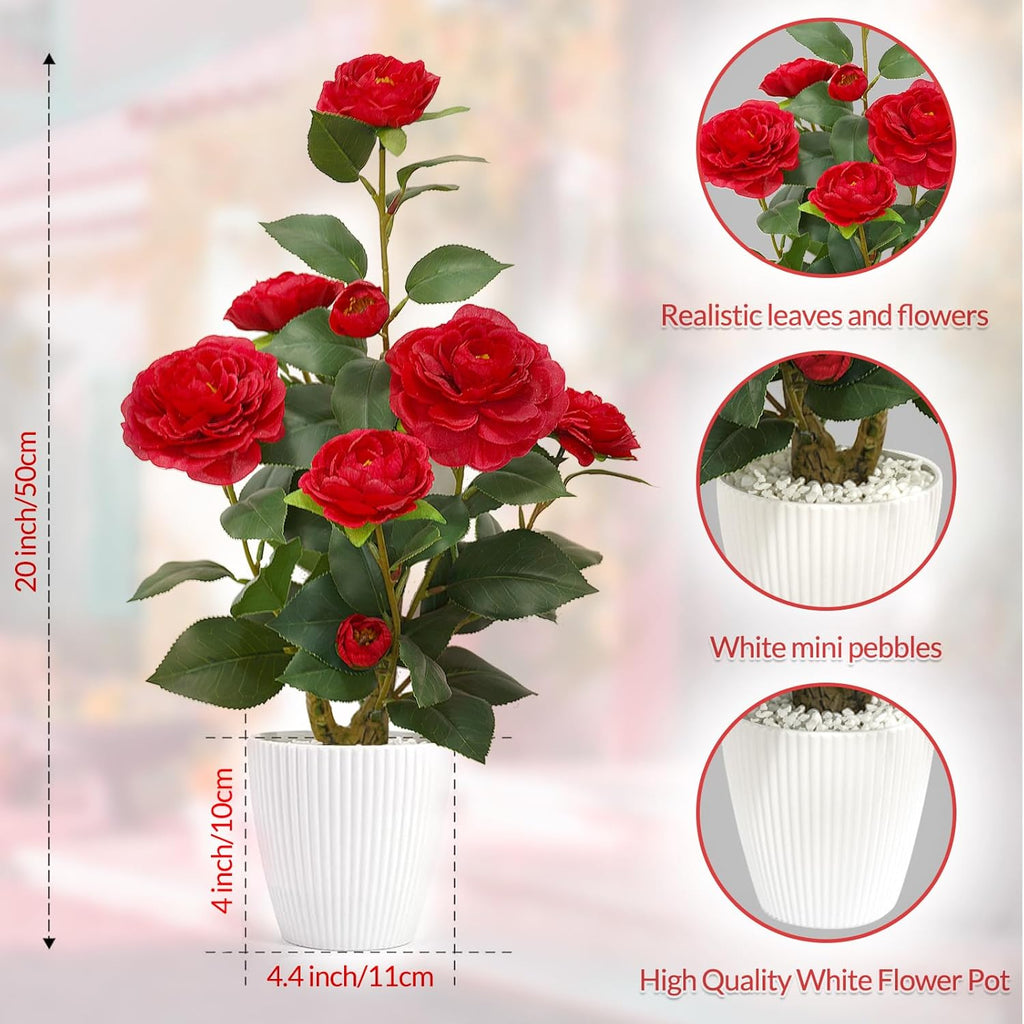 WOXBITA Artificial Faux Lemon Tree Fake Lemons Decor Small Plants Citrus Fruit Tree with White Pot Indoor Lemon Decorations 18 inches for Kitchen, Home,Office, Living Room Table, Desk