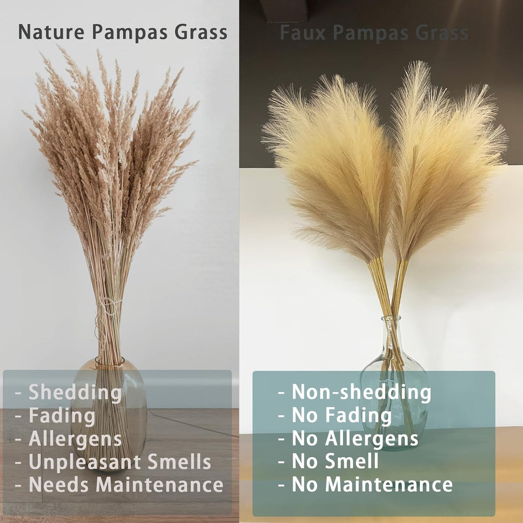 Wttisel 38" 10 Stems White Pampas Grass Tall Decor - Faux Pampas Grass for Floor Vase Boho Home Wedding Mothers Day Decoration