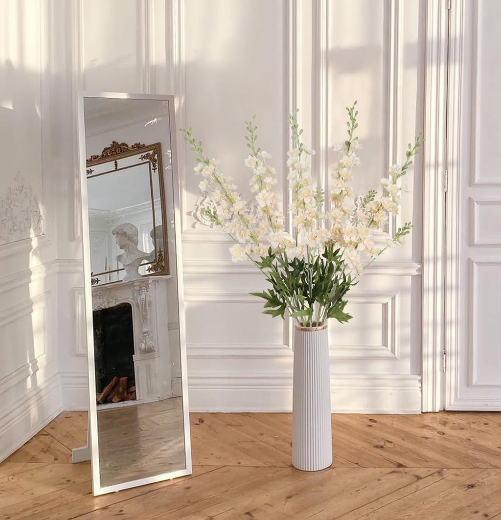 IPOPU Champagne Artificial Delphinium Flowers 33.5" Long Stem Artificial Flowers Fake Flowers for Wedding Centerpieces for Home Tables Party Decor（Champagne）