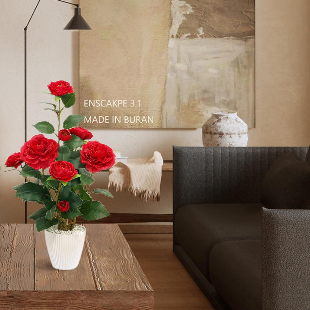 WOXBITA Artificial Faux Lemon Tree Fake Lemons Decor Small Plants Citrus Fruit Tree with White Pot Indoor Lemon Decorations 18 inches for Kitchen, Home,Office, Living Room Table, Desk