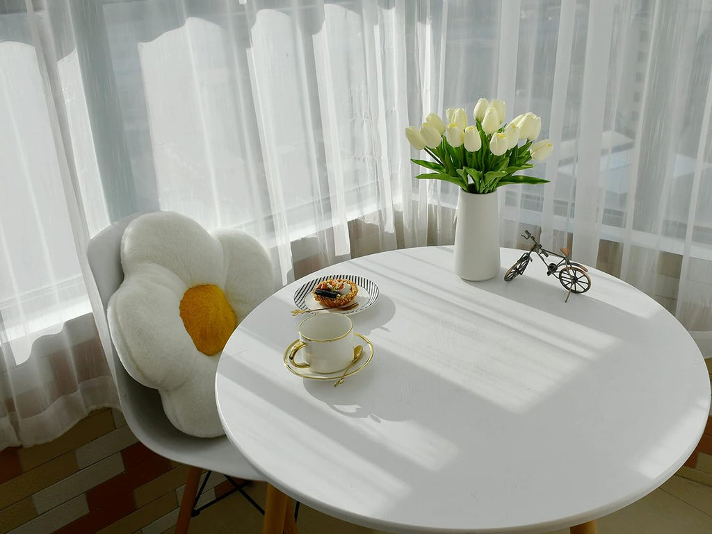 Mandy's 20pcs Pure White Flowers Artificial Tulip Silk Flowers 13.5" in Bulk Home Kitchen Wedding Decorations