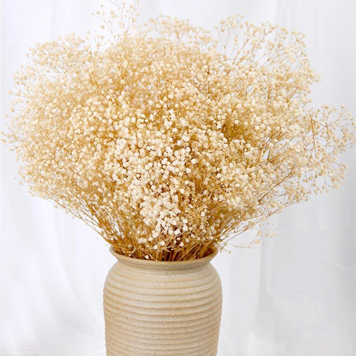 Jtoder Dried Babys Breath Flowers Bouquet-17 Inch 2500+ Ivory White Dry Flowers, Natural Gypsophila Branches for Wedding, Table Vase Decor, DIY Wreath Floral, Home Office Party Garden Decoration (3oz)