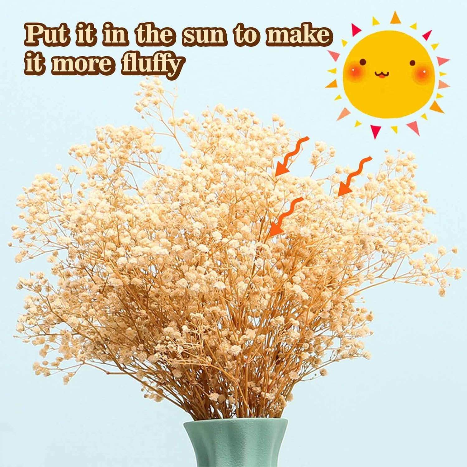 Jtoder Dried Babys Breath Flowers Bouquet-17 Inch 2500+ Ivory White Dry Flowers, Natural Gypsophila Branches for Wedding, Table Vase Decor, DIY Wreath Floral, Home Office Party Garden Decoration (3oz)