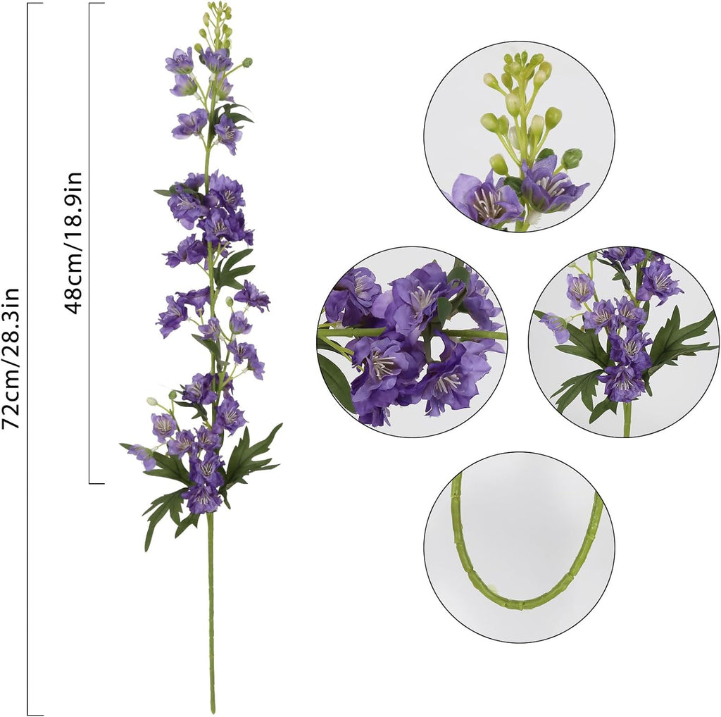 IPOPU Champagne Artificial Delphinium Flowers 33.5" Long Stem Artificial Flowers Fake Flowers for Wedding Centerpieces for Home Tables Party Decor（Champagne）