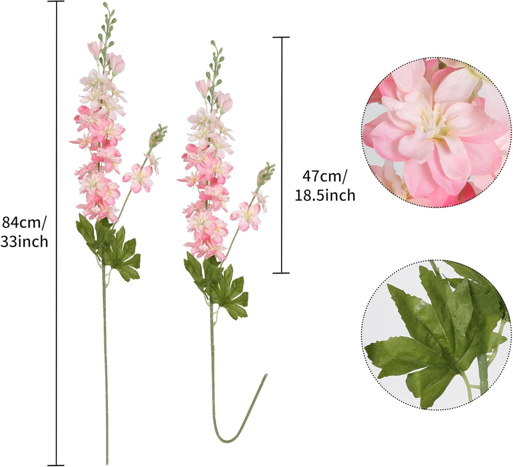 INSUNSIX Blue Silk Flowers 6PCS Real Touch Delphinium Artificial Flowers Blue Larkspur Faux Flowers Realistic Tall Flowers for Vase Wedding Centerpieces for Tables Home Decor (Blue)