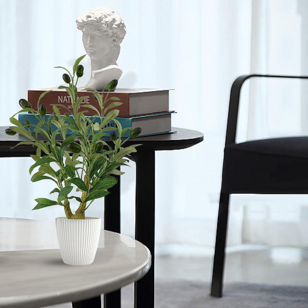 WOXBITA Artificial Faux Lemon Tree Fake Lemons Decor Small Plants Citrus Fruit Tree with White Pot Indoor Lemon Decorations 18 inches for Kitchen, Home,Office, Living Room Table, Desk