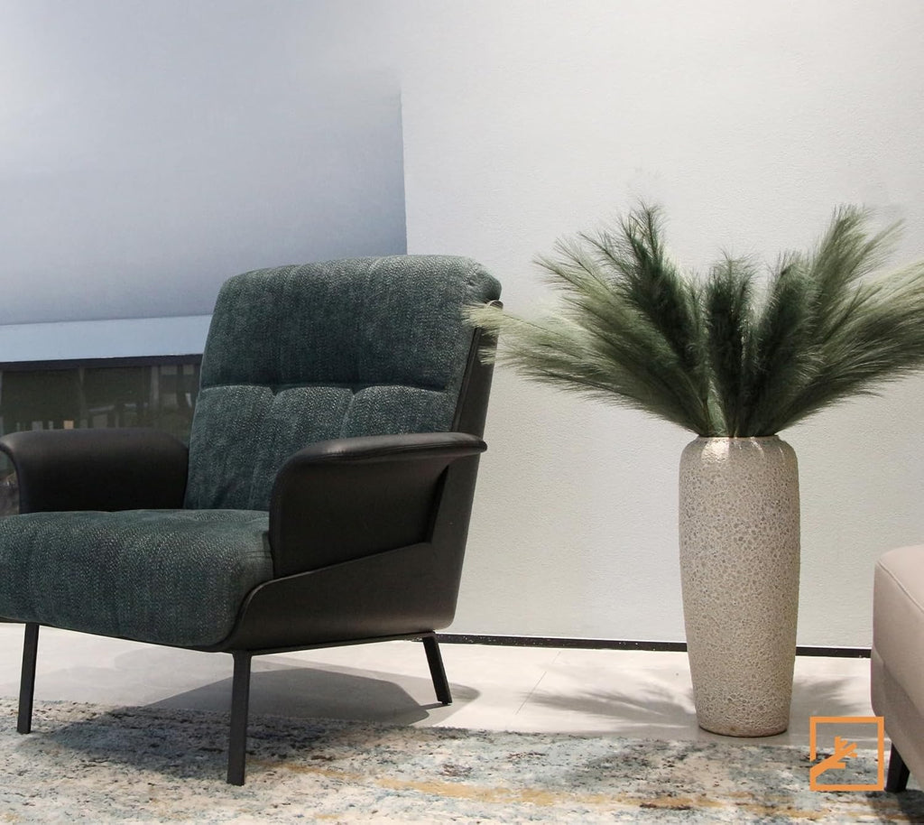 ZIFTY 7-Pcs 38"/3.1FT Black Pampas Grass Large Tall Fluffy Artificial Fake Black Flowers Gothic Decor Bulrush Reed Grass Black Decor for Bedroom Bathroom Wedding (Black)