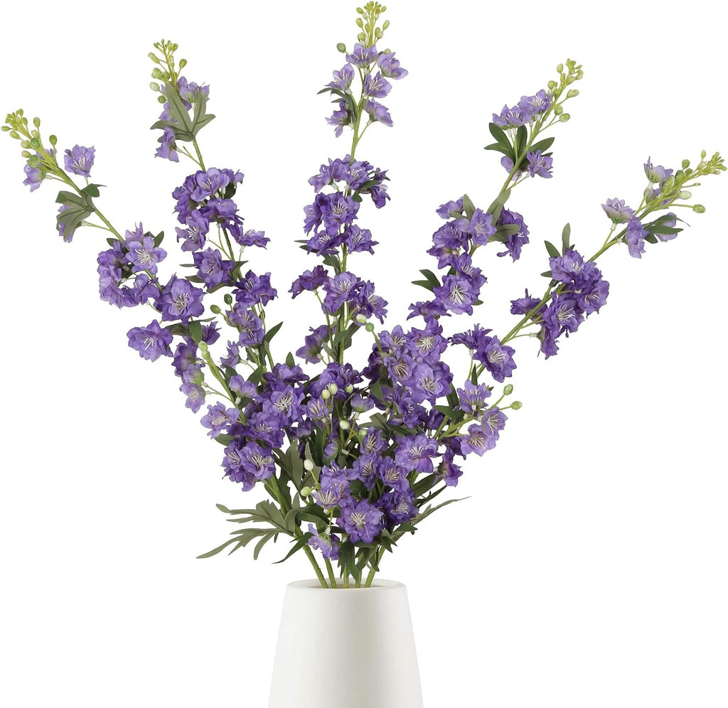 IPOPU Champagne Artificial Delphinium Flowers 33.5" Long Stem Artificial Flowers Fake Flowers for Wedding Centerpieces for Home Tables Party Decor（Champagne）