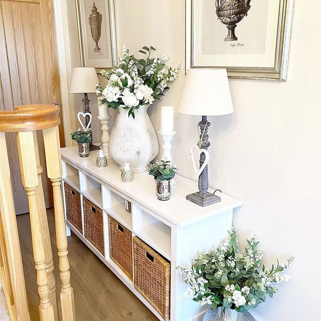 Beferr 6Pcs Artificial Eucalyptus Stems Tall 24" Faux Eucalyptus Branches Fake Greenery Plants Stems for Vase Home Party Wedding Decorations