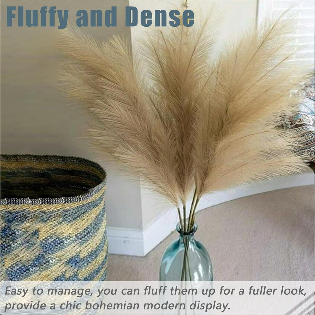 Wttisel 38" 10 Stems White Pampas Grass Tall Decor - Faux Pampas Grass for Floor Vase Boho Home Wedding Mothers Day Decoration