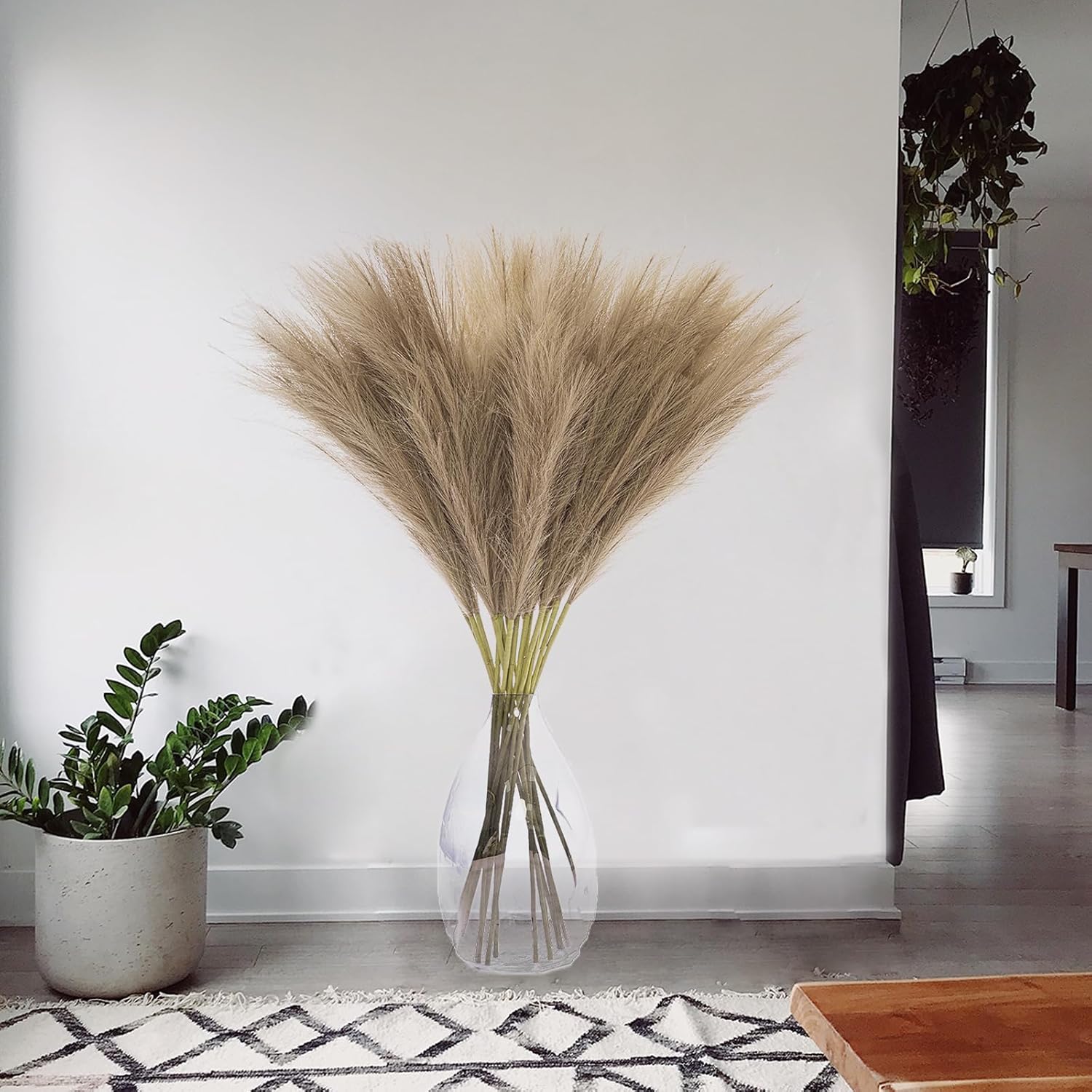 Wttisel 38" 10 Stems White Pampas Grass Tall Decor - Faux Pampas Grass for Floor Vase Boho Home Wedding Mothers Day Decoration