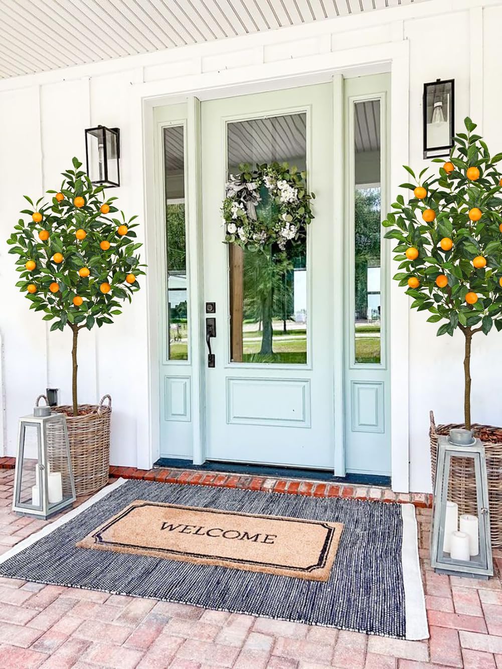 Oairse 150 cm Artificial Plants, Large Orange Tree, Artificial Plant, Orange Tree, Large in Pot, Artificial Tree for Indoor and Outdoor Use, Modern Decoration, Bathroom, Living Room, Bedroom, Balcony