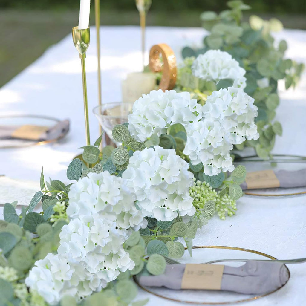 AVIVIHO Dusty Pink Hydrangea Artificial Flowers Pack of 10 Fake Hydrangeas Heads Full Faux Hydrangea Silk Flowers with Stems for Wedding Home Party Centerpieces Shop Baby Shower Decoration