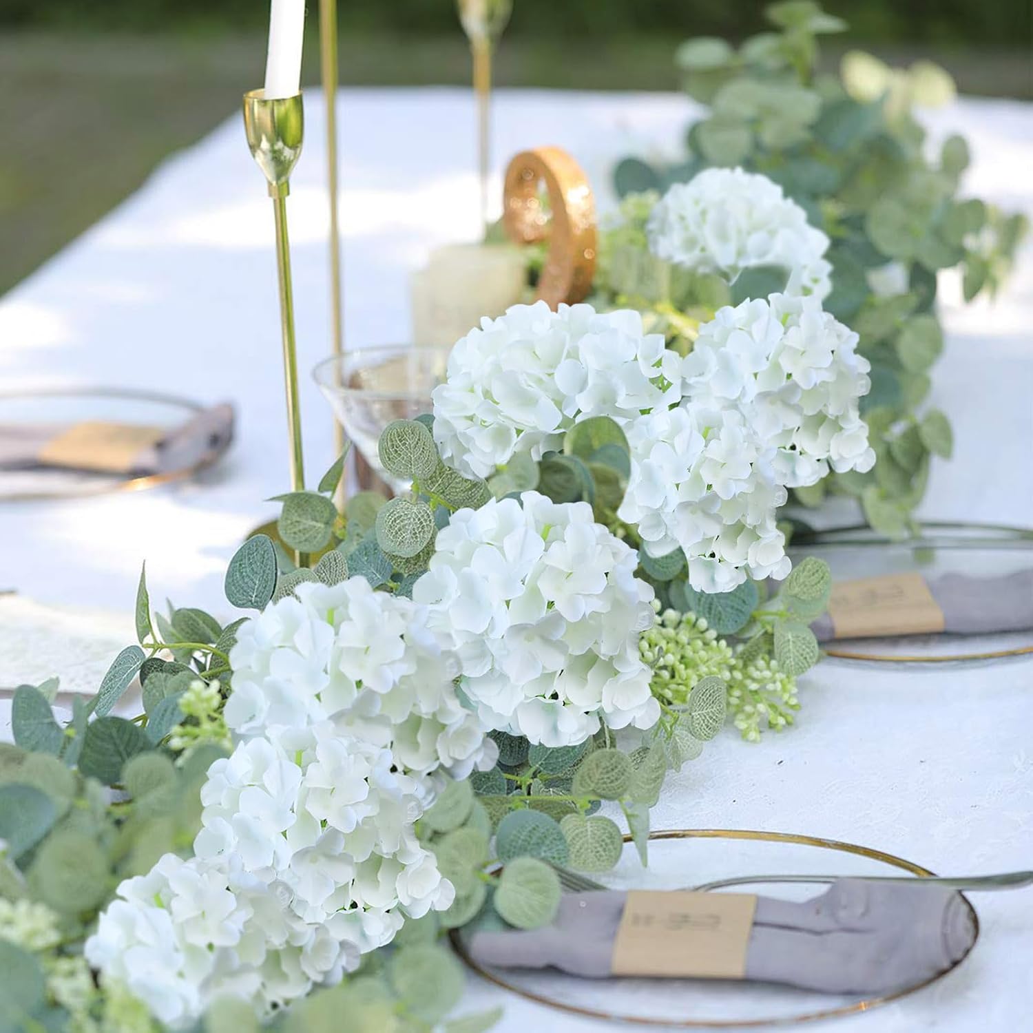 AVIVIHO Dusty Pink Hydrangea Artificial Flowers Pack of 10 Fake Hydrangeas Heads Full Faux Hydrangea Silk Flowers with Stems for Wedding Home Party Centerpieces Shop Baby Shower Decoration