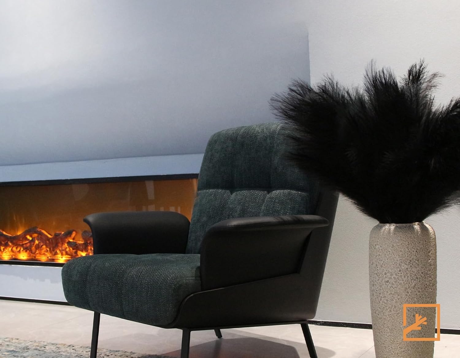 ZIFTY 7-Pcs 38"/3.1FT Black Pampas Grass Large Tall Fluffy Artificial Fake Black Flowers Gothic Decor Bulrush Reed Grass Black Decor for Bedroom Bathroom Wedding (Black)