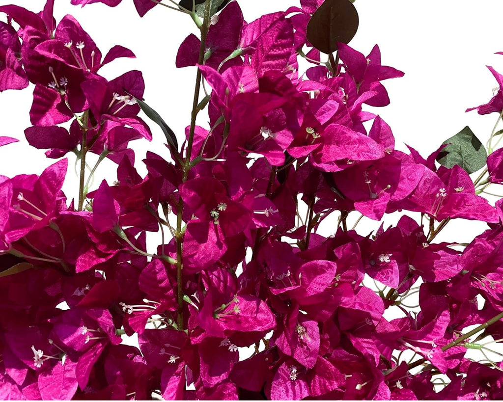Artificial Flowers Silk Bougainvillea Branches Faux Artificial Bougainvillea Floral Stems Long Plant Branches 45" for Wedding Centerpieces, Table Runner, Home Decoration (White - Pack of 4pcs)