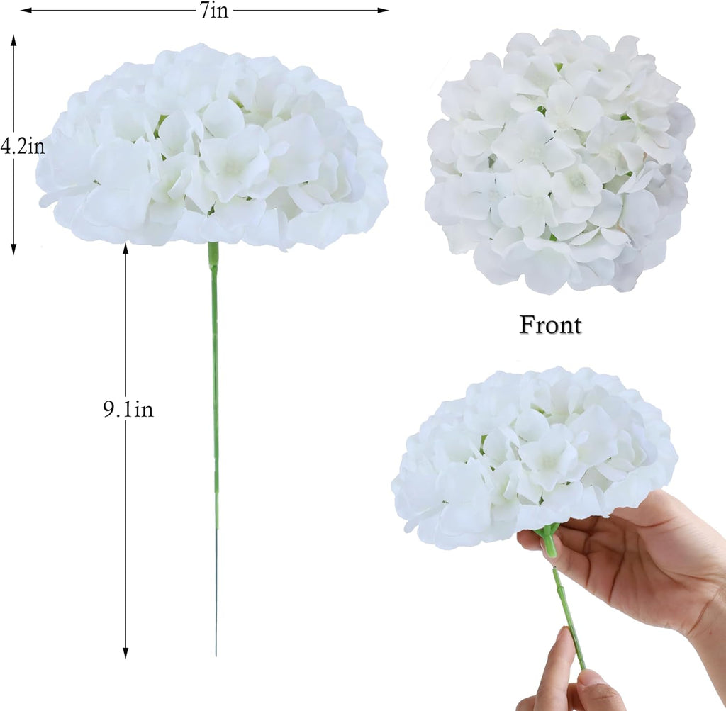 AVIVIHO Dusty Pink Hydrangea Artificial Flowers Pack of 10 Fake Hydrangeas Heads Full Faux Hydrangea Silk Flowers with Stems for Wedding Home Party Centerpieces Shop Baby Shower Decoration