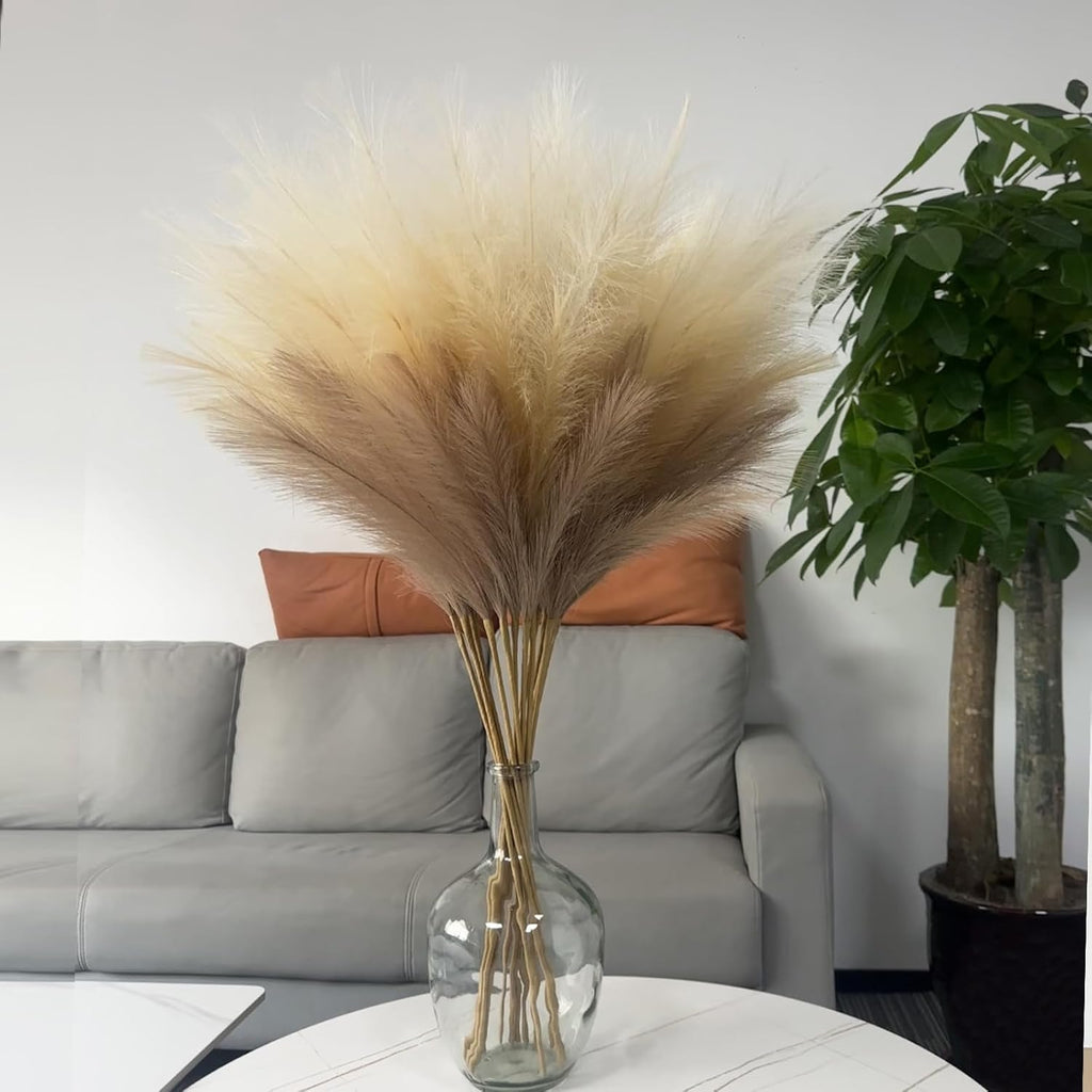 Wttisel 38" 10 Stems White Pampas Grass Tall Decor - Faux Pampas Grass for Floor Vase Boho Home Wedding Mothers Day Decoration