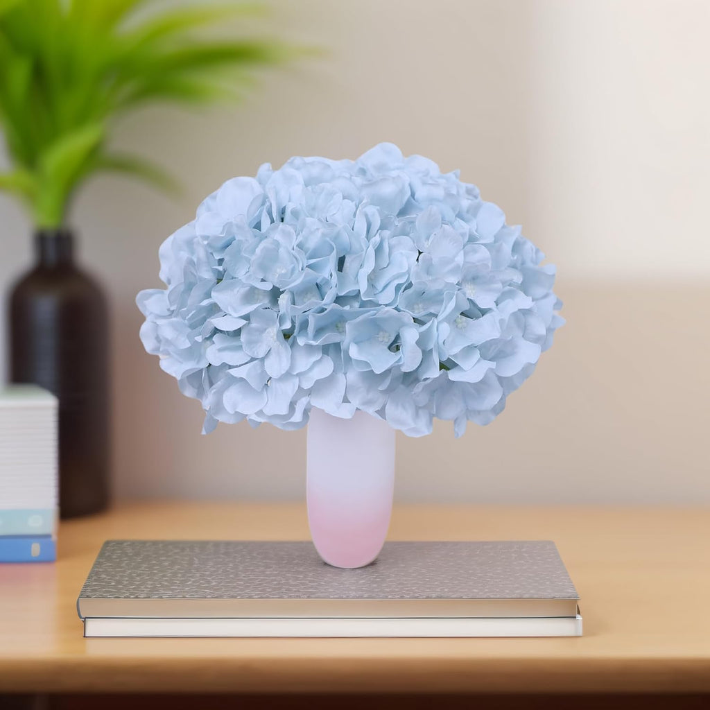 AVIVIHO Dusty Pink Hydrangea Artificial Flowers Pack of 10 Fake Hydrangeas Heads Full Faux Hydrangea Silk Flowers with Stems for Wedding Home Party Centerpieces Shop Baby Shower Decoration