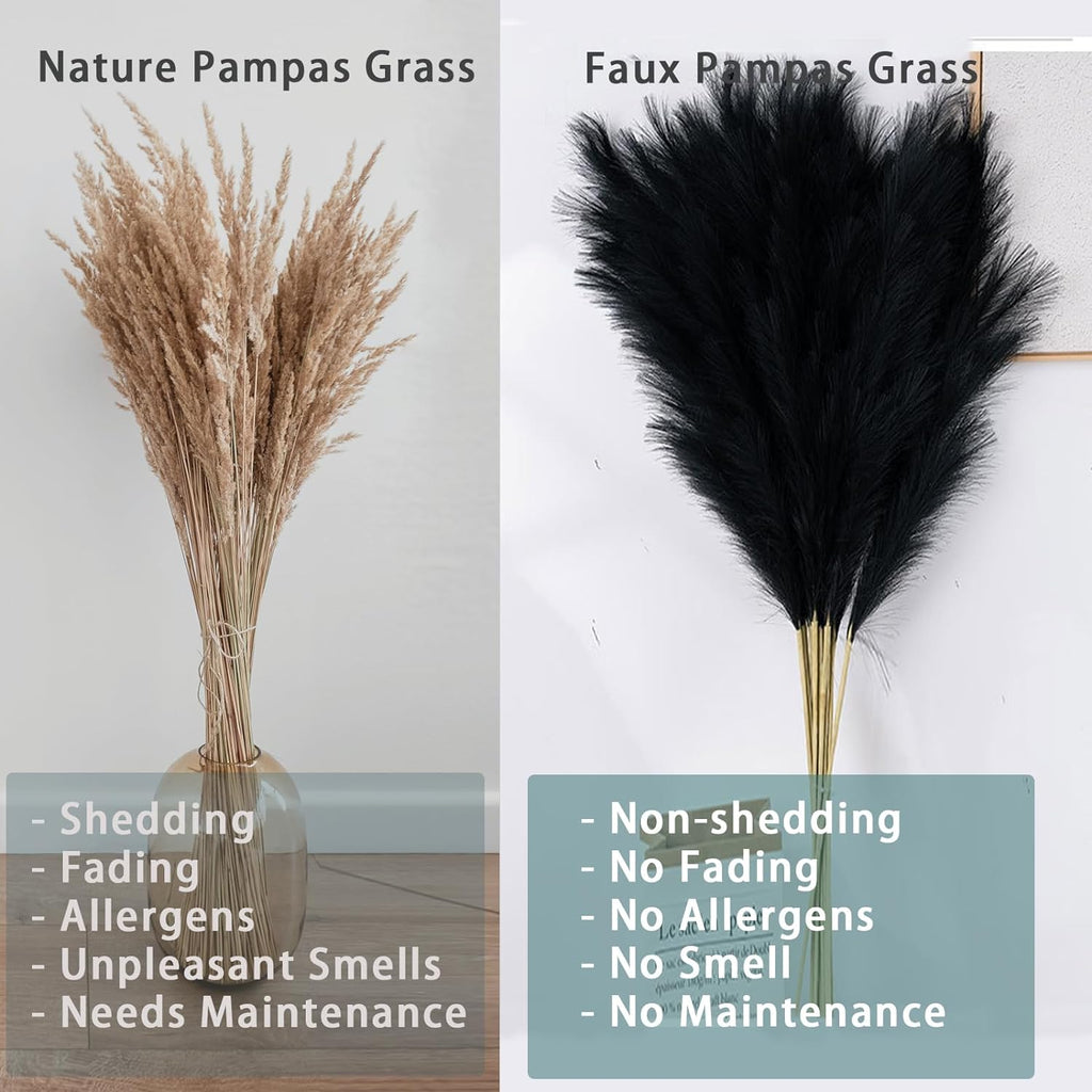 Wttisel 38" 10 Stems White Pampas Grass Tall Decor - Faux Pampas Grass for Floor Vase Boho Home Wedding Mothers Day Decoration