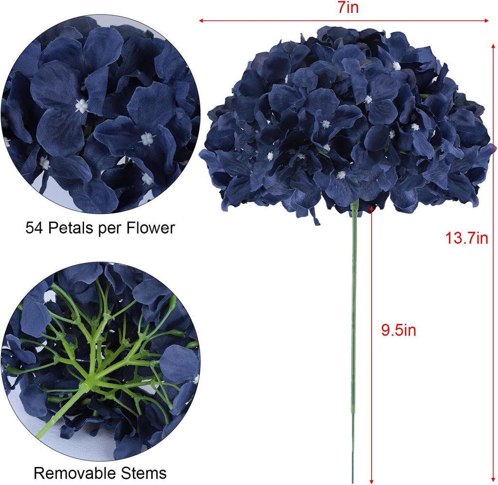 AVIVIHO Dusty Pink Hydrangea Artificial Flowers Pack of 10 Fake Hydrangeas Heads Full Faux Hydrangea Silk Flowers with Stems for Wedding Home Party Centerpieces Shop Baby Shower Decoration