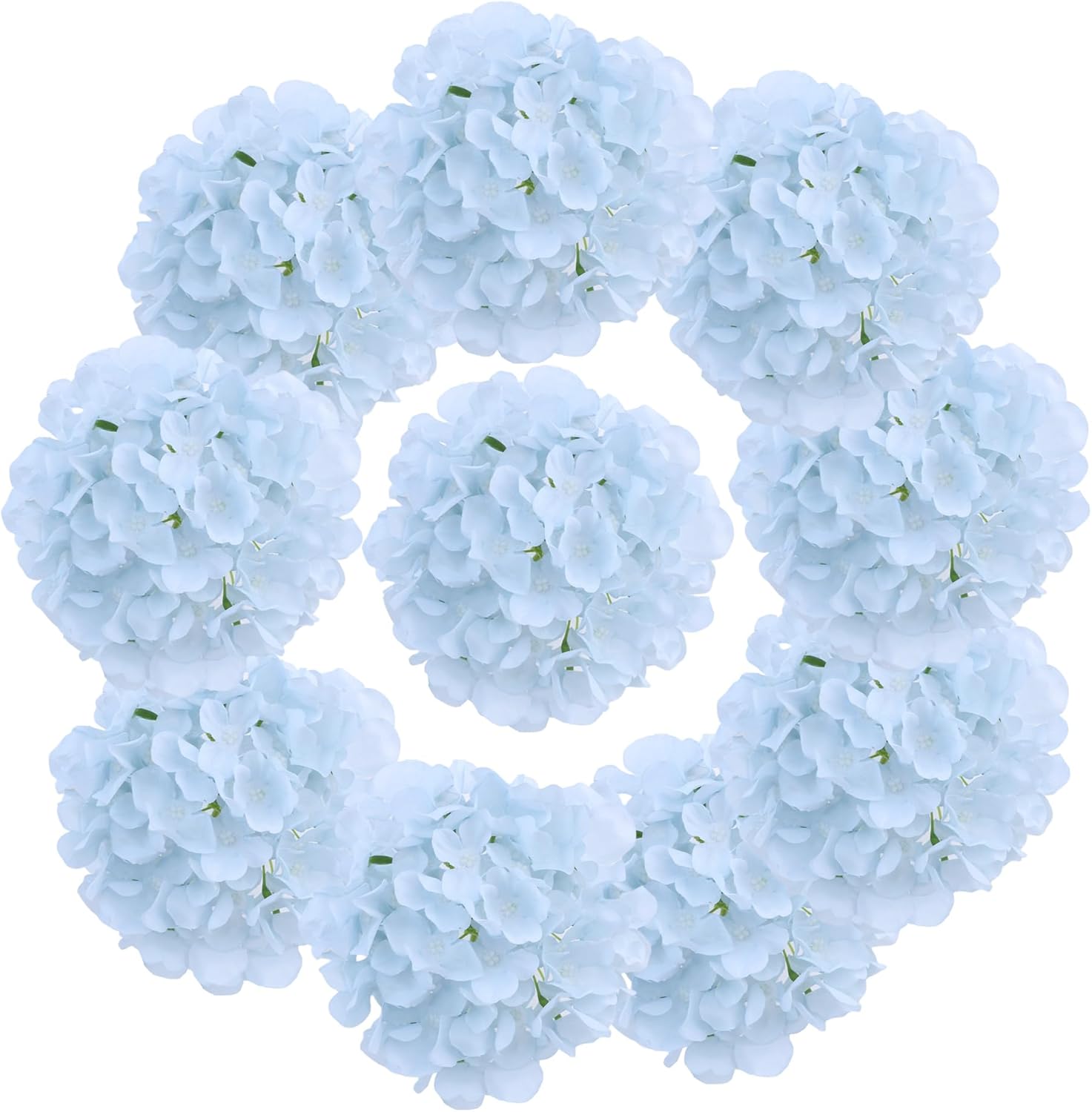 AVIVIHO Dusty Pink Hydrangea Artificial Flowers Pack of 10 Fake Hydrangeas Heads Full Faux Hydrangea Silk Flowers with Stems for Wedding Home Party Centerpieces Shop Baby Shower Decoration