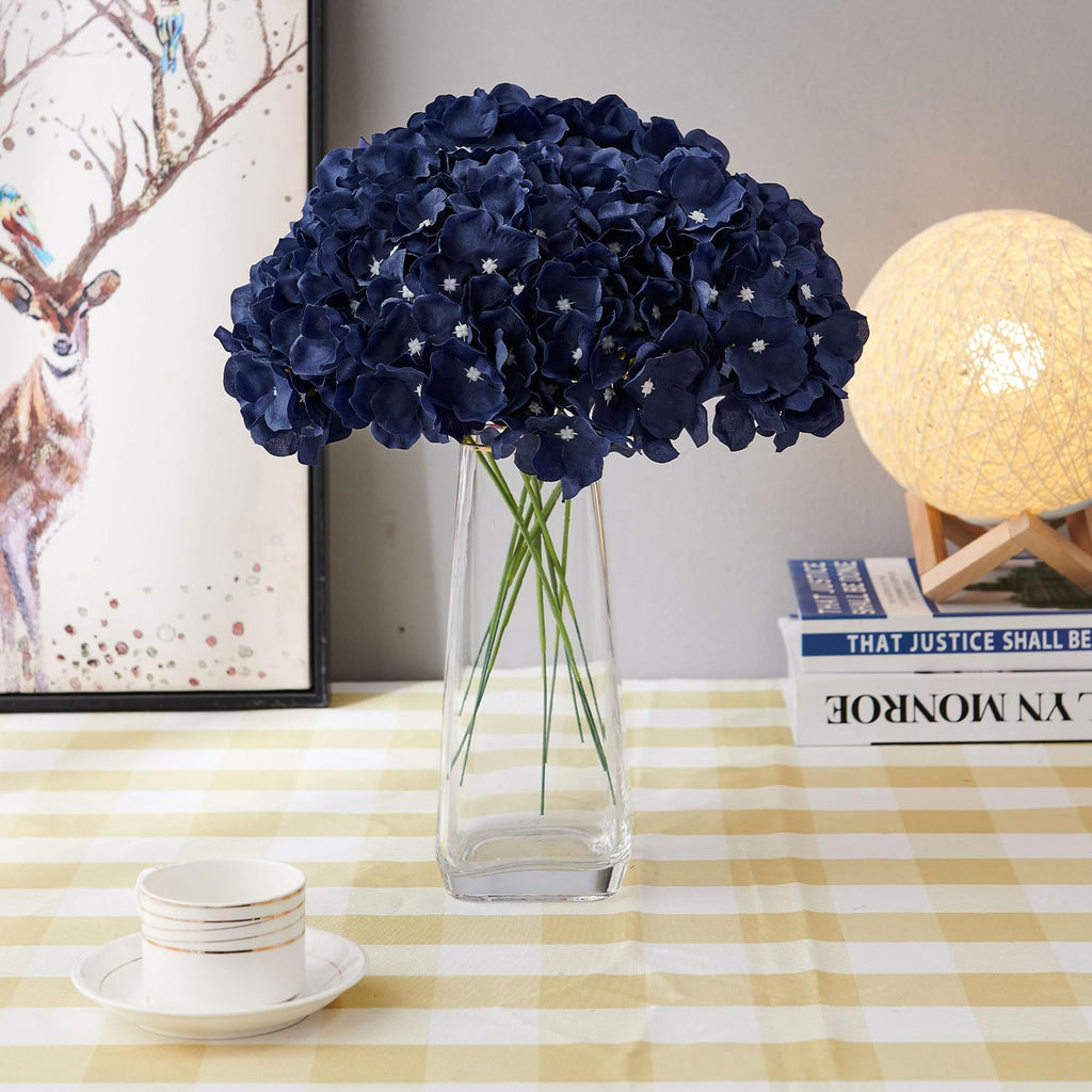 AVIVIHO Dusty Pink Hydrangea Artificial Flowers Pack of 10 Fake Hydrangeas Heads Full Faux Hydrangea Silk Flowers with Stems for Wedding Home Party Centerpieces Shop Baby Shower Decoration