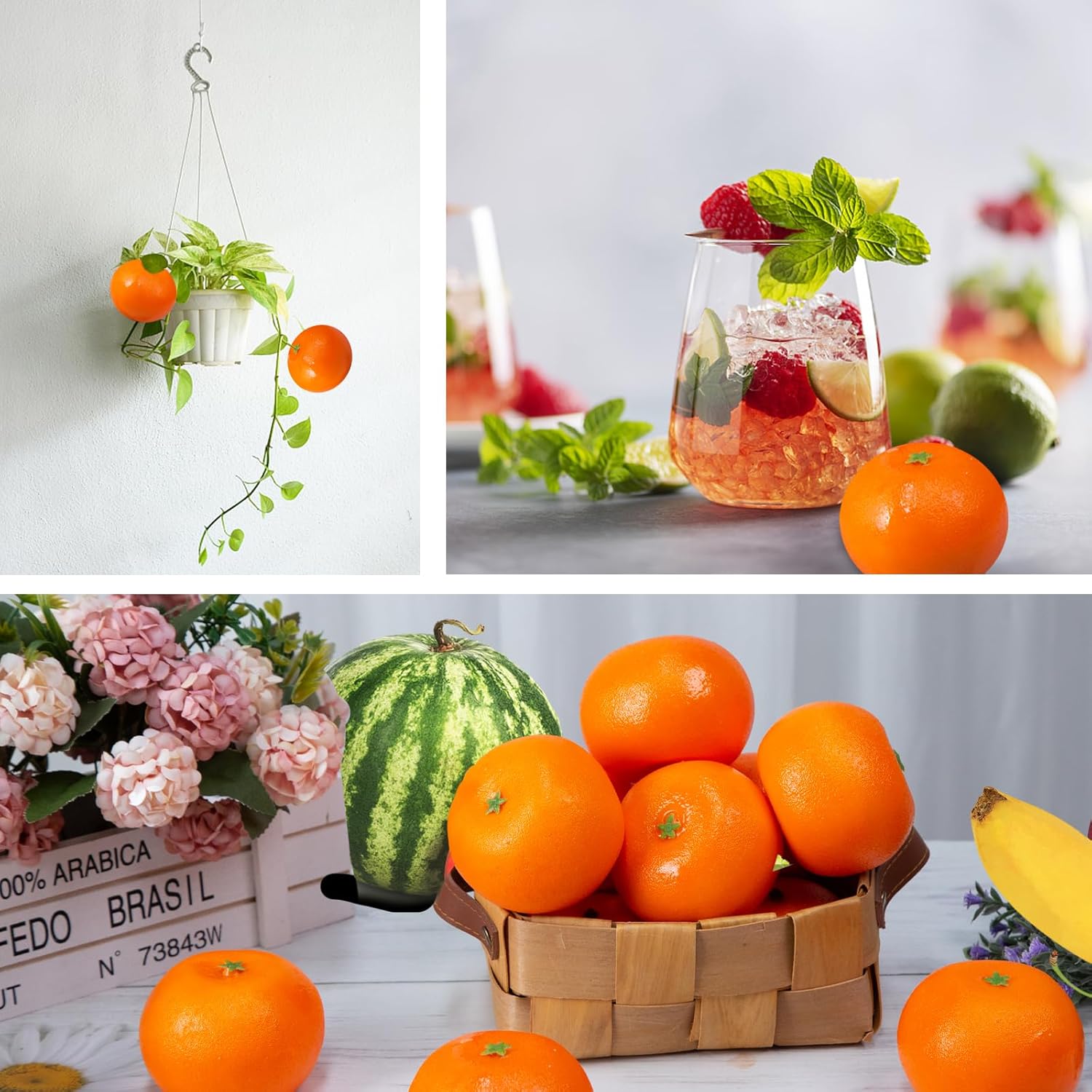 HAKSEN Fake Fruit Home Kitchen Cabinet Decoration Orange B01LXCNKSK