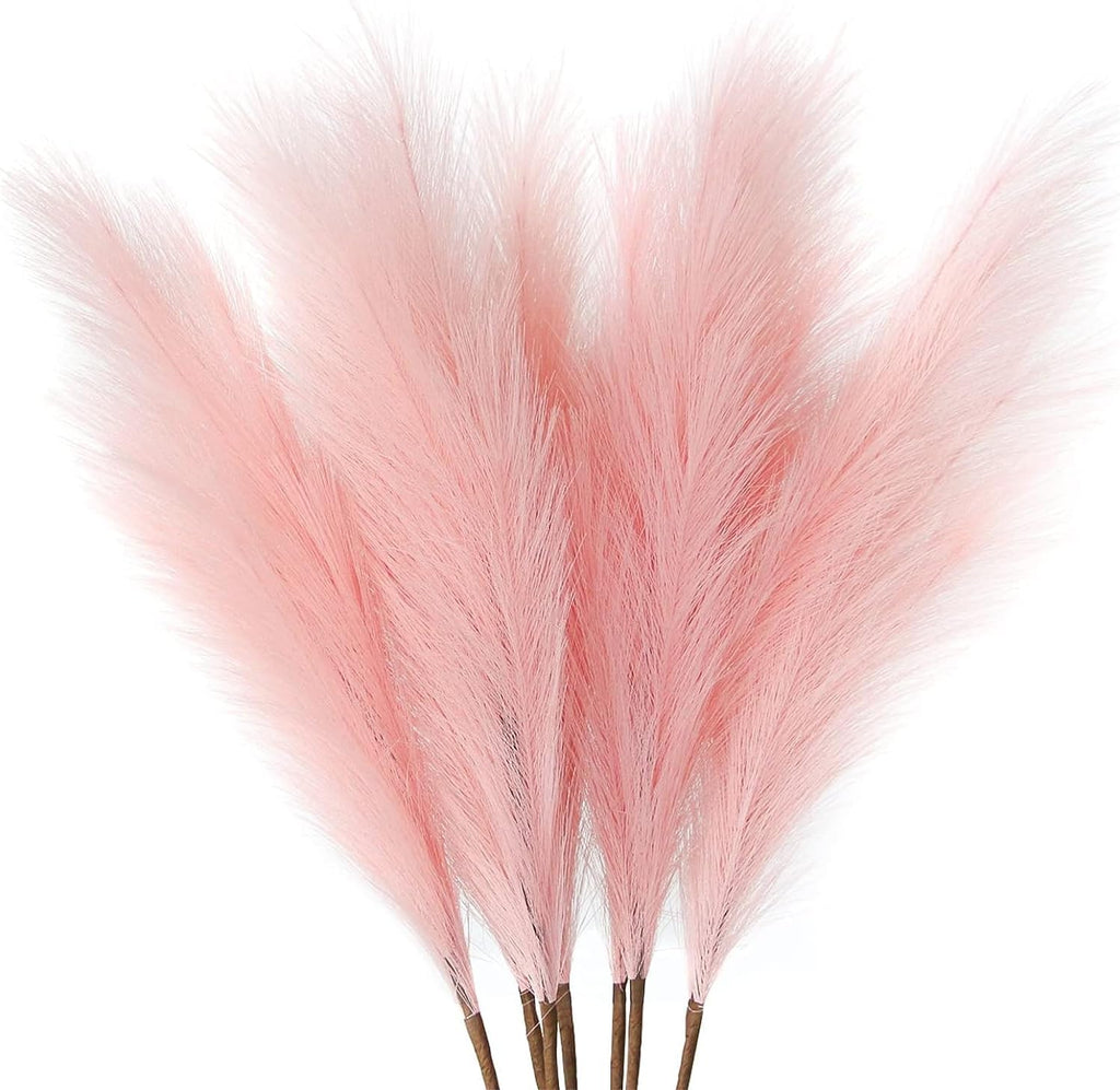 ZIFTY 7-Pcs 38"/3.1FT Black Pampas Grass Large Tall Fluffy Artificial Fake Black Flowers Gothic Decor Bulrush Reed Grass Black Decor for Bedroom Bathroom Wedding (Black)