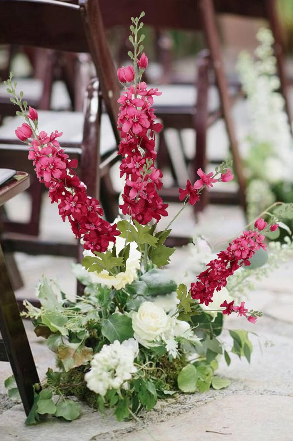 INSUNSIX Blue Silk Flowers 6PCS Real Touch Delphinium Artificial Flowers Blue Larkspur Faux Flowers Realistic Tall Flowers for Vase Wedding Centerpieces for Tables Home Decor (Blue)