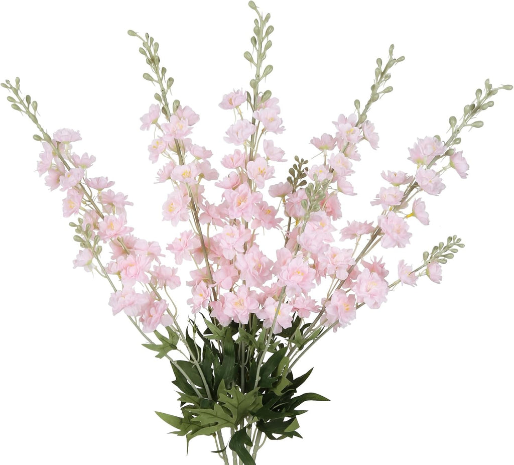 IPOPU Champagne Artificial Delphinium Flowers 33.5" Long Stem Artificial Flowers Fake Flowers for Wedding Centerpieces for Home Tables Party Decor（Champagne）