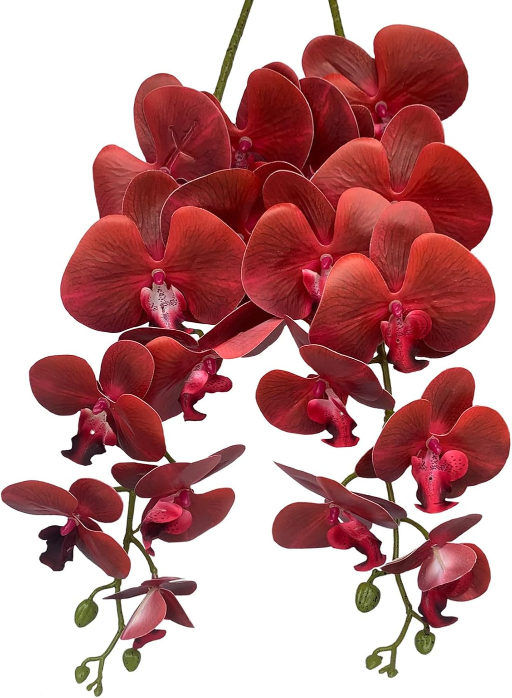 FagusHome Artificial Phalaenopsis Flowers Branches 9 Large Blooms Artificial Orchid Flowers Stem Plants 42 Inches 2 Pcs for Home Wedding Décor (Blue)