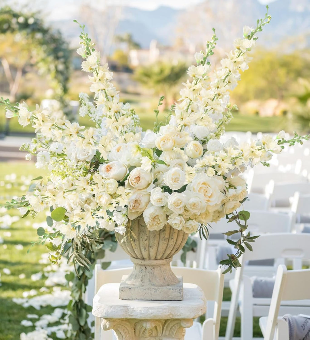 INSUNSIX Blue Silk Flowers 6PCS Real Touch Delphinium Artificial Flowers Blue Larkspur Faux Flowers Realistic Tall Flowers for Vase Wedding Centerpieces for Tables Home Decor (Blue)