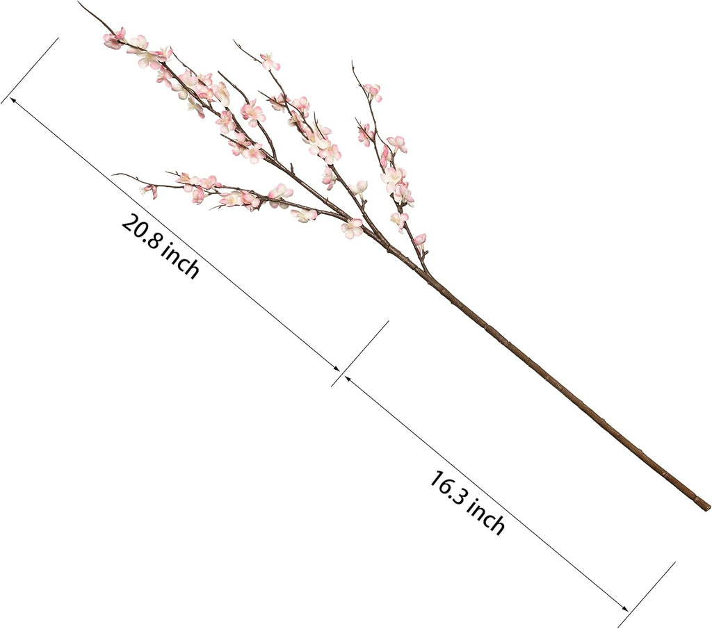 Ammyoo 4 PCS Artificial Plum Blossom Party Decorations Fake Cherry Flowers Faux Long Stems Wintersweets Silk Flowers Arrangement for Wedding Home Office Bedroom Decor(White)