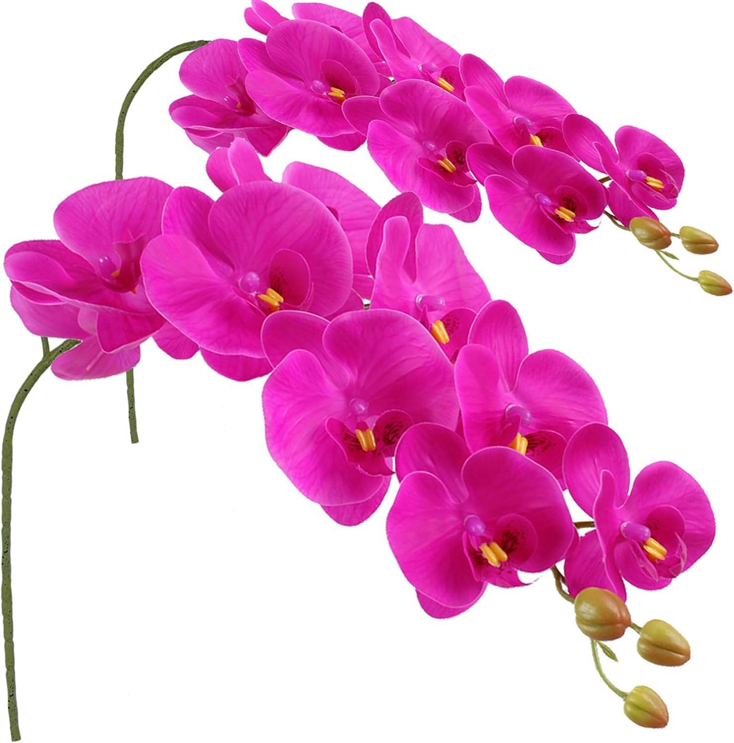 FagusHome Artificial Phalaenopsis Flowers Branches 9 Large Blooms Artificial Orchid Flowers Stem Plants 42 Inches 2 Pcs for Home Wedding Décor (Blue)