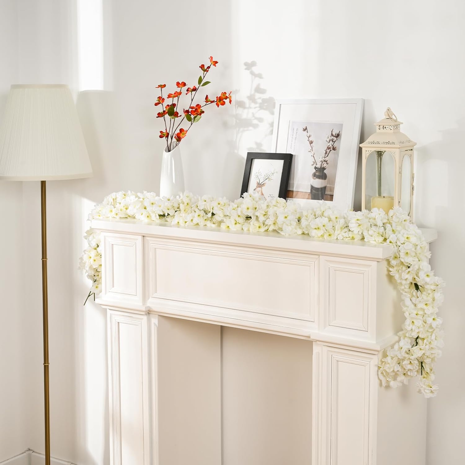 Sunm Boutique 4pcs Artificial Cherry Blossom Garland Hanging Vine Silk Garland Wedding Party Decor