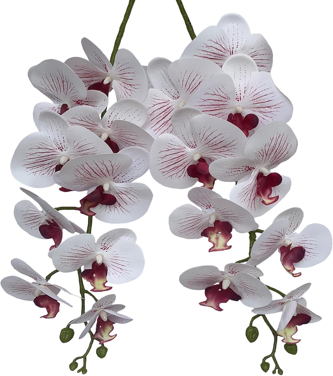 FagusHome Artificial Phalaenopsis Flowers Branches 9 Large Blooms Artificial Orchid Flowers Stem Plants 42 Inches 2 Pcs for Home Wedding Décor (Blue)