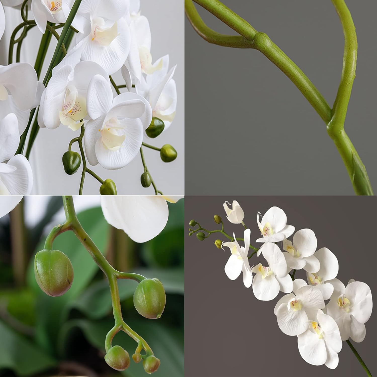 FagusHome Artificial Phalaenopsis Flowers Branches 9 Large Blooms Artificial Orchid Flowers Stem Plants 42 Inches 2 Pcs for Home Wedding Décor (Blue)