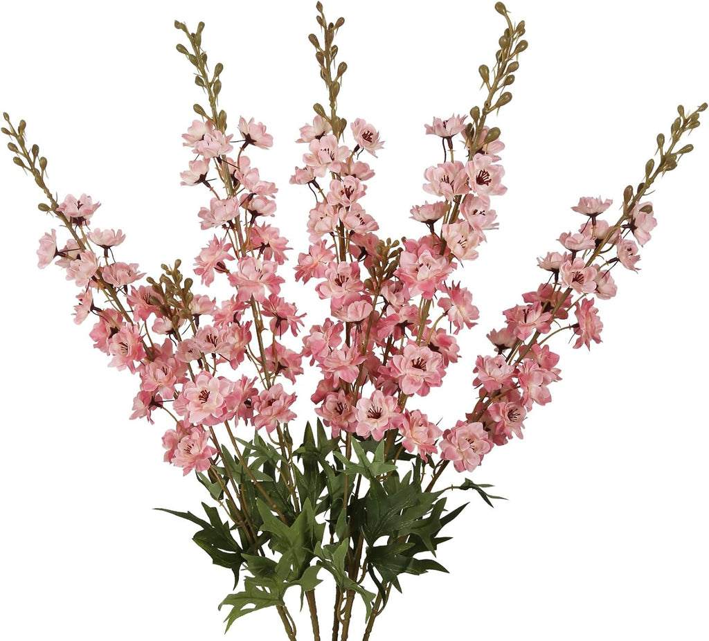 IPOPU Champagne Artificial Delphinium Flowers 33.5" Long Stem Artificial Flowers Fake Flowers for Wedding Centerpieces for Home Tables Party Decor（Champagne）
