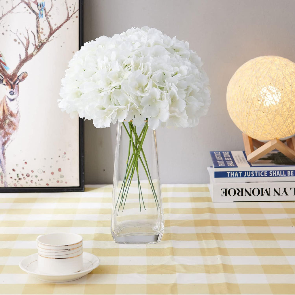 AVIVIHO Dusty Pink Hydrangea Artificial Flowers Pack of 10 Fake Hydrangeas Heads Full Faux Hydrangea Silk Flowers with Stems for Wedding Home Party Centerpieces Shop Baby Shower Decoration