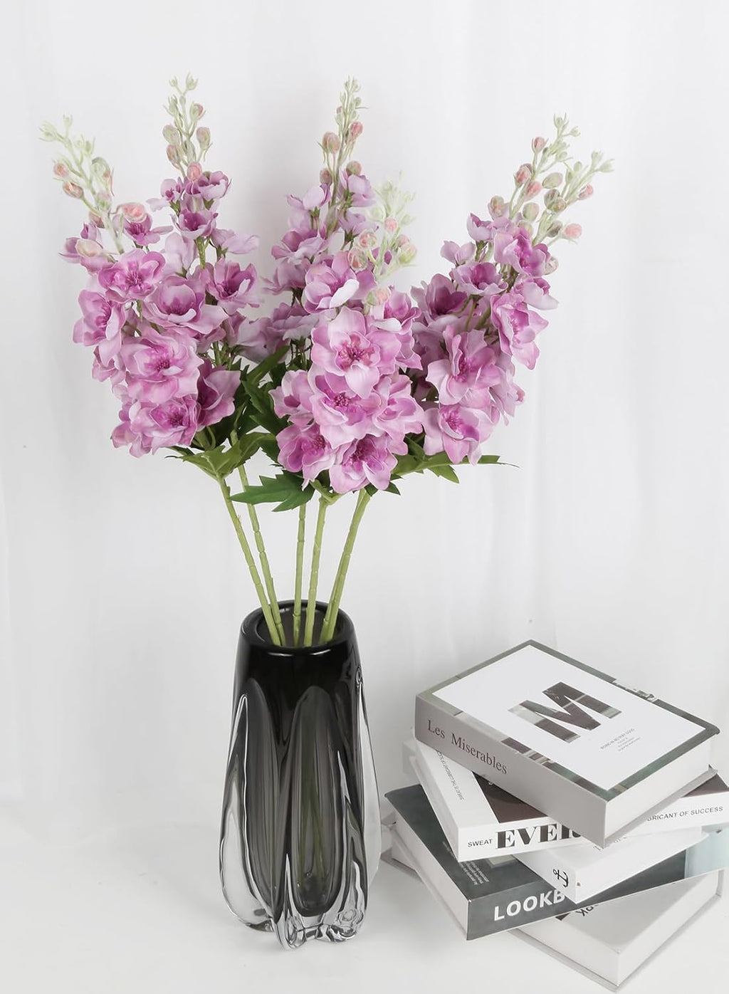 INSUNSIX Blue Silk Flowers 6PCS Real Touch Delphinium Artificial Flowers Blue Larkspur Faux Flowers Realistic Tall Flowers for Vase Wedding Centerpieces for Tables Home Decor (Blue)