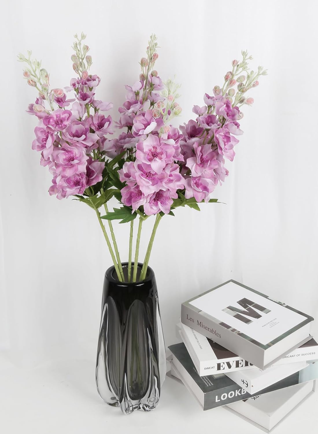 INSUNSIX Blue Silk Flowers 6PCS Real Touch Delphinium Artificial Flowers Blue Larkspur Faux Flowers Realistic Tall Flowers for Vase Wedding Centerpieces for Tables Home Decor (Blue)