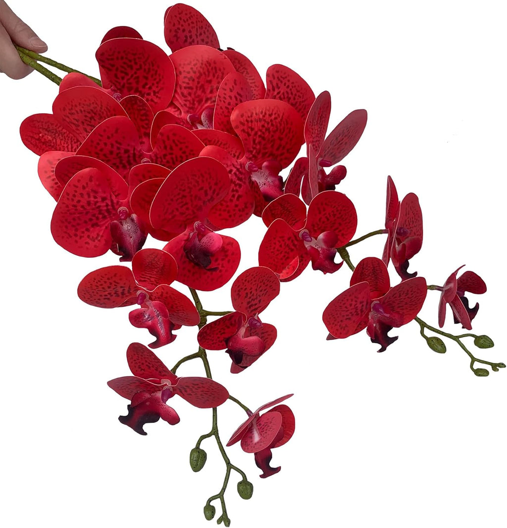 FagusHome Artificial Phalaenopsis Flowers Branches 9 Large Blooms Artificial Orchid Flowers Stem Plants 42 Inches 2 Pcs for Home Wedding Décor (Blue)