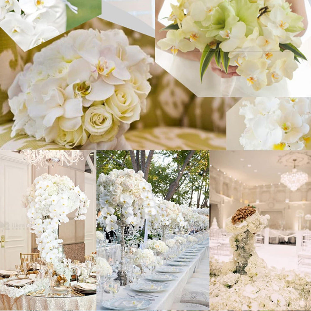 FagusHome Artificial Phalaenopsis Flowers Branches 9 Large Blooms Artificial Orchid Flowers Stem Plants 42 Inches 2 Pcs for Home Wedding Décor (Blue)