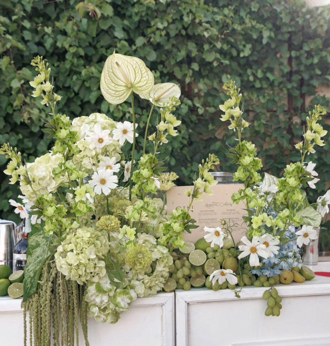 IPOPU Champagne Artificial Delphinium Flowers 33.5" Long Stem Artificial Flowers Fake Flowers for Wedding Centerpieces for Home Tables Party Decor（Champagne）