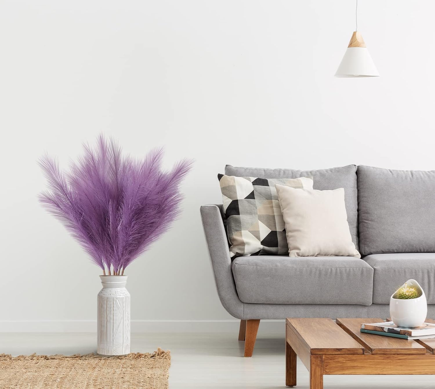 ZIFTY 7-Pcs 38"/3.1FT Black Pampas Grass Large Tall Fluffy Artificial Fake Black Flowers Gothic Decor Bulrush Reed Grass Black Decor for Bedroom Bathroom Wedding (Black)