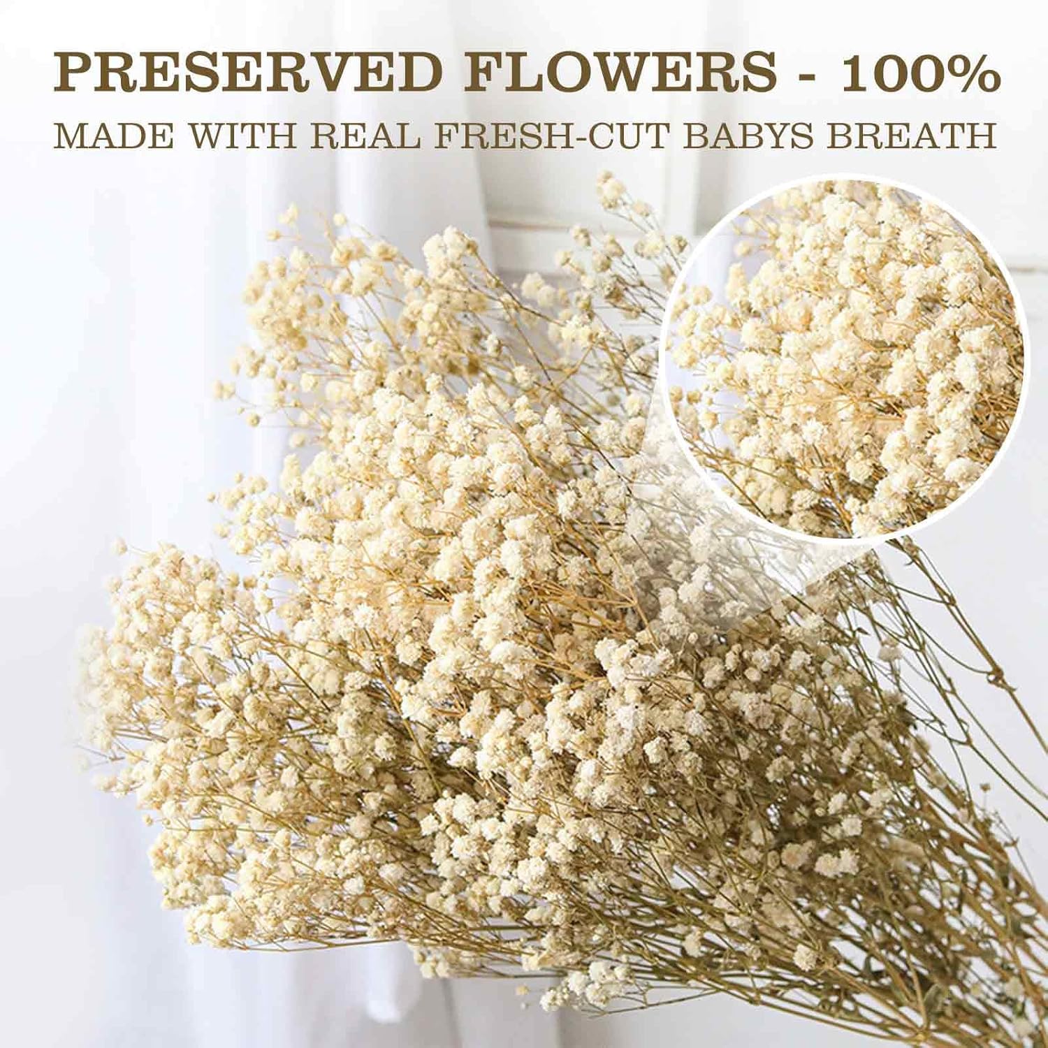 Jtoder Dried Babys Breath Flowers Bouquet-17 Inch 2500+ Ivory White Dry Flowers, Natural Gypsophila Branches for Wedding, Table Vase Decor, DIY Wreath Floral, Home Office Party Garden Decoration (3oz)